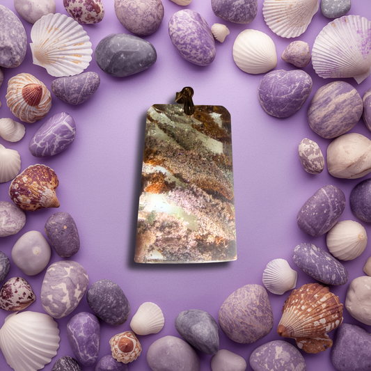 Scenic Phantom Crystal Pendant – Golden Purplish with Green Tinge